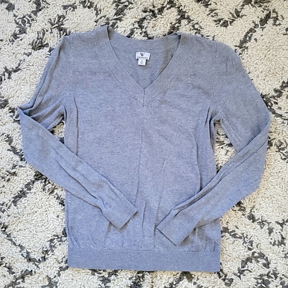 Grey V-neck Worthington Sweater Medium